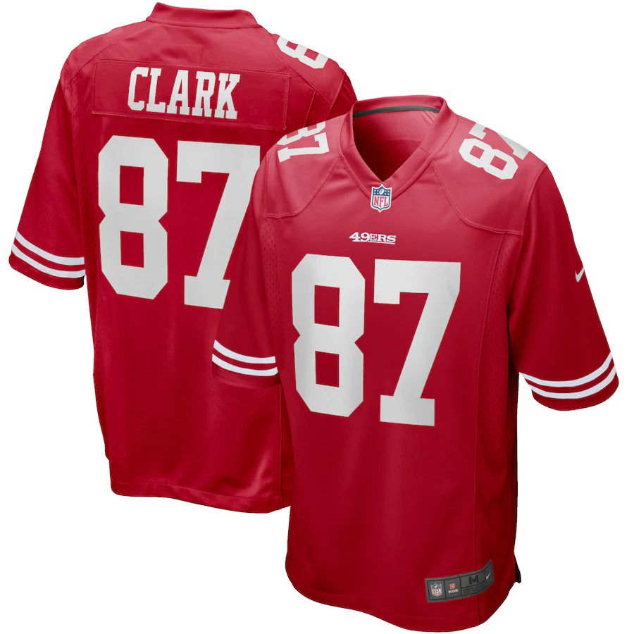Men San Francisco 49ers #87 Dwight Clark Nike Scarlet Game Retired Player NFL Jersey